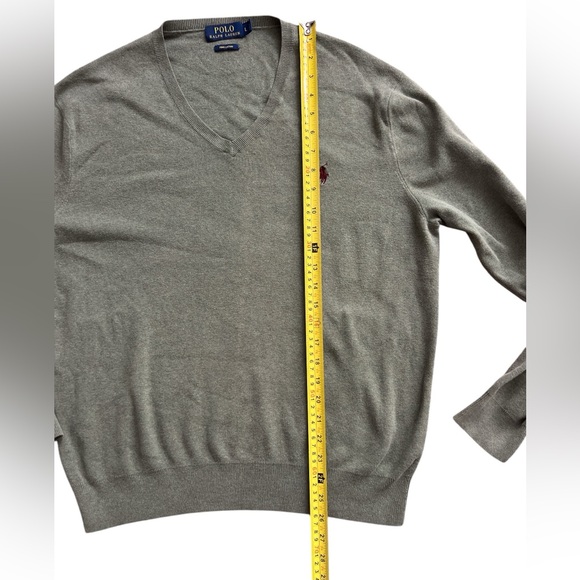 LN polo Ralph Lauren men’s v-neck sweater green Christmas large L - Picture 2 of 6
